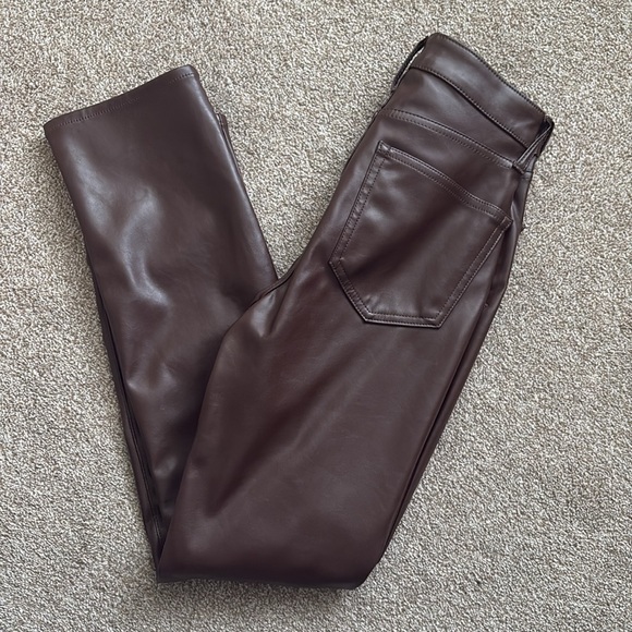 Gap vintage slim high rise brown leather pant size 0R - Picture 3 of 3